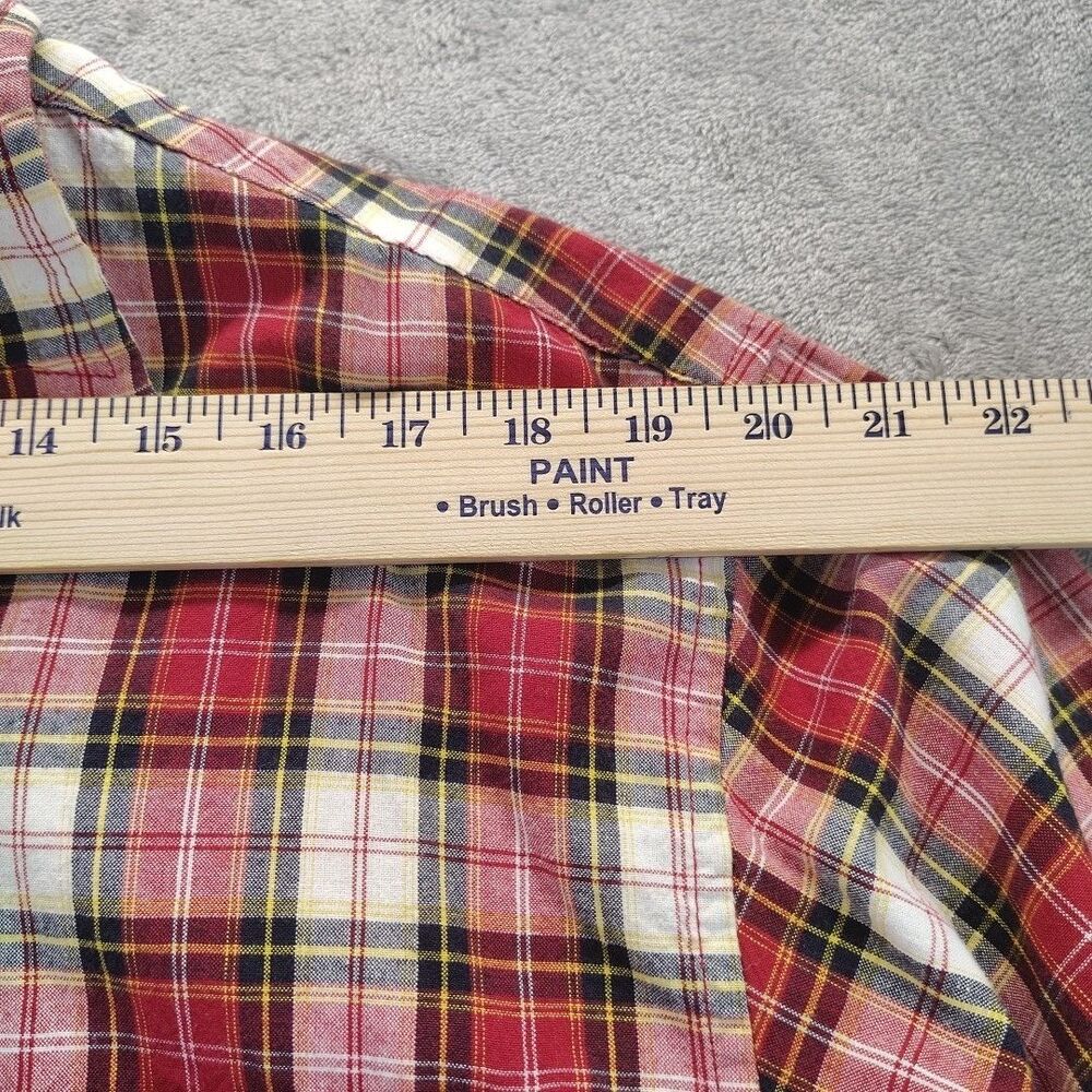 Carhartt Mens Sz M Red Black White Button Down Shirt Long Sleeve Plaid Casual - Picture 5 of 13